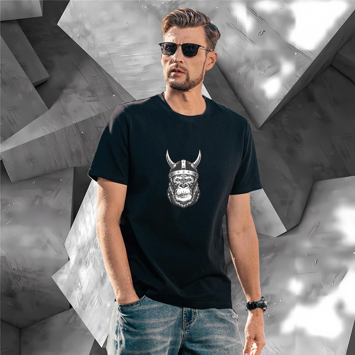 Mens T Shirts 230g 100% Cotton chimpanzee Hip Hop Street O-Neck Short Sleeve DIY Anime Men Tops Tees 2024 New Cool Design Clothes