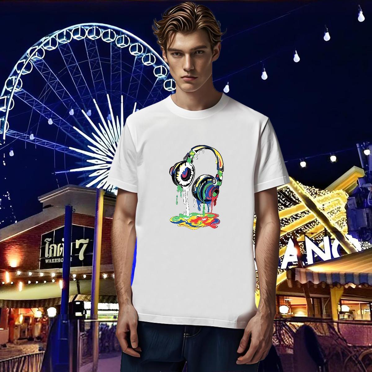 T-Shirts for Men 230g Cotton Pigment Hip Hop Breathable Soft Plus Size Cartoon Men Tees Custom Wholesale Tee Shirt