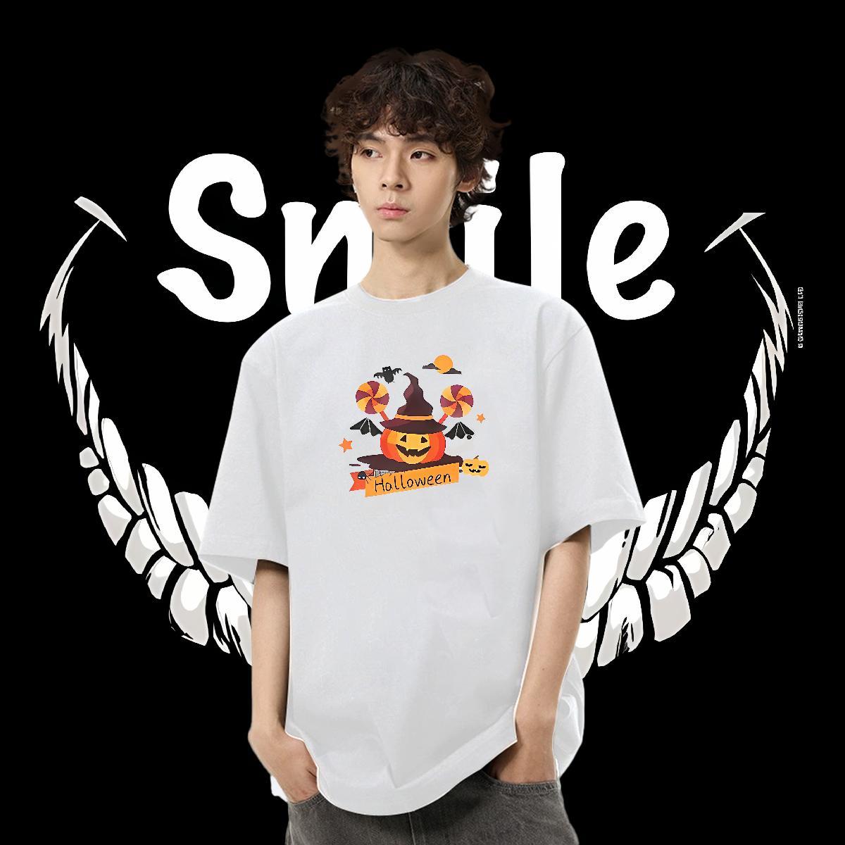Wholesale Man T Shirts 230g Pure Cotton monster Sports Casual Clothings Breathable Short Sleeve Classic Tshirts Skull