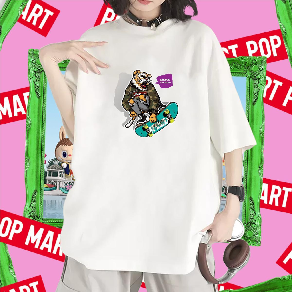 Brand T shirt Breathable Short Sleeve Women Tshirts Custom Cartoon Daily Wear 230g Cotton DIY Tee Shirt