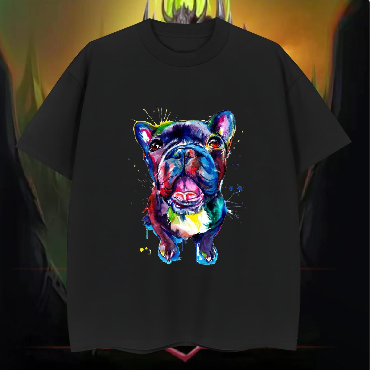 Stylist Mens T Shirts 100% Cotton 230g Dog Street wear Hip Hop Tees Shirts O Neck Short Sleeves Brand Mens Tshirts Custom Print Oversized