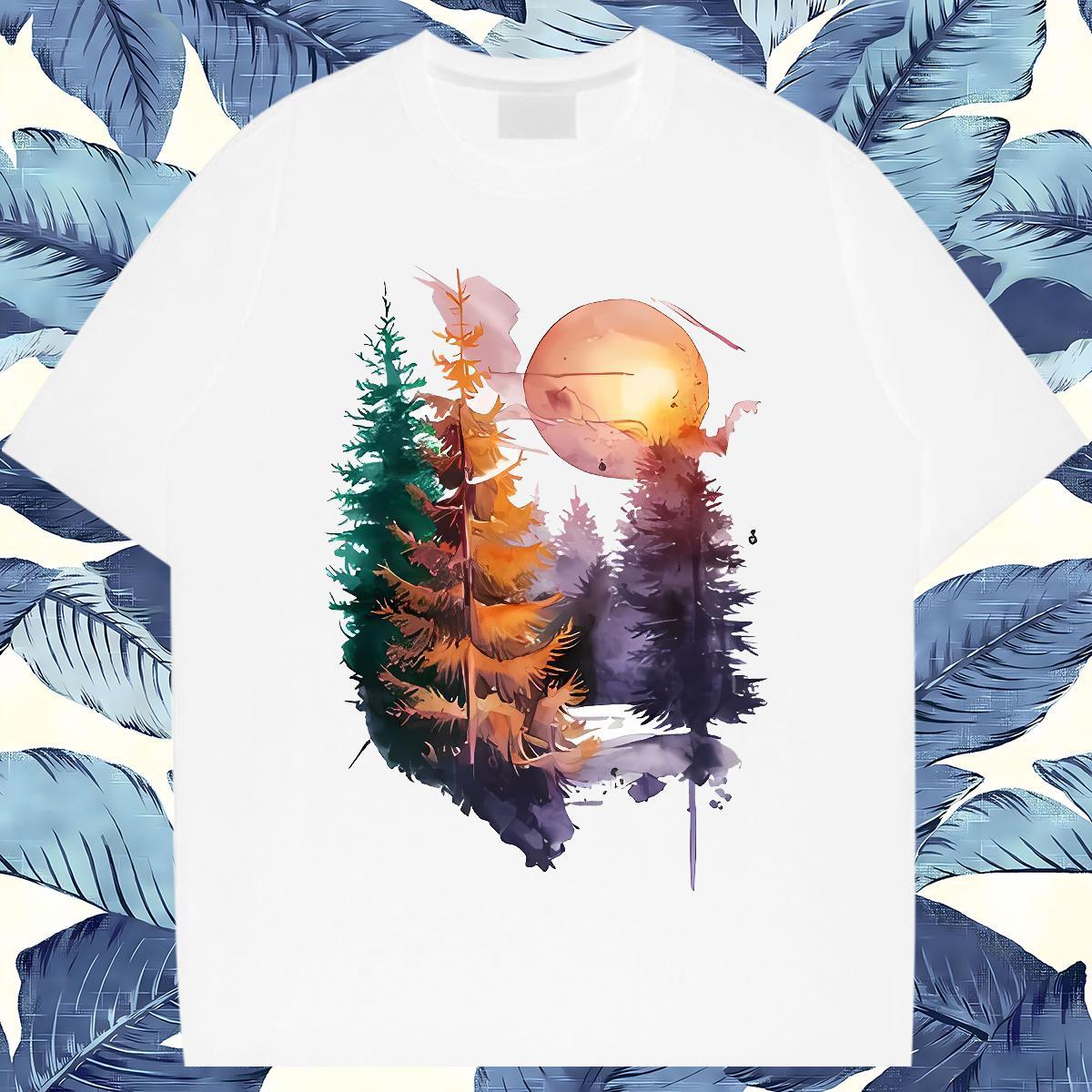 Fashion Men T Shirts 230g Cotton tree Hip Hop Tee Shirt Breathable Soft TOP Quality Couples T Shirts Black Oversized