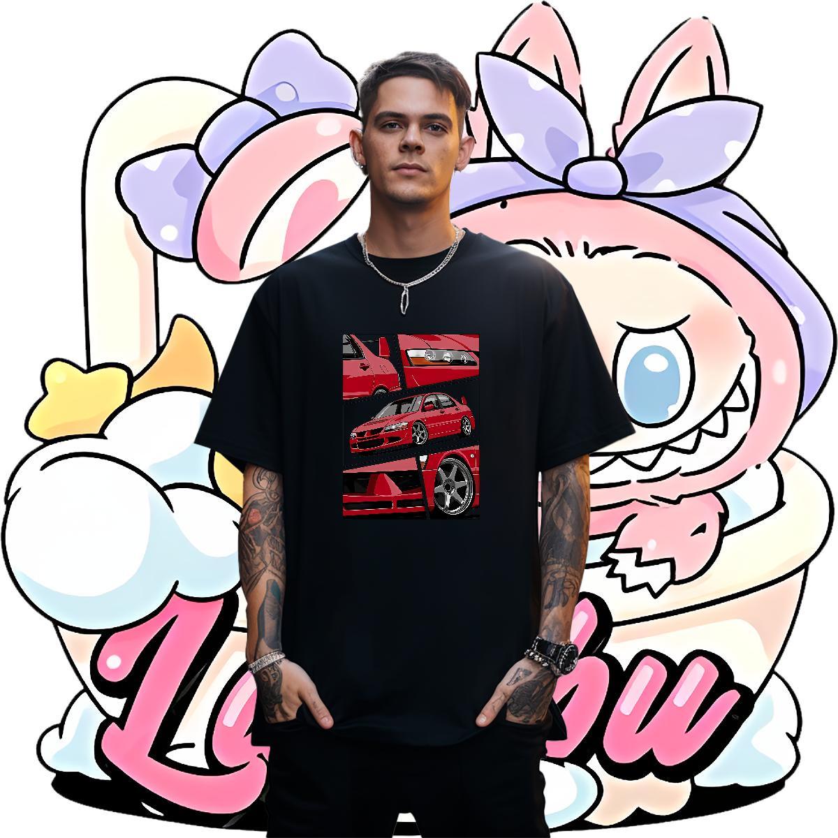 Popular Men Tees 230g 100% Cotton Beach car Oversized 3XL 4XL Pure Cotton 2024 New T-Shirts for Men Tops Tees