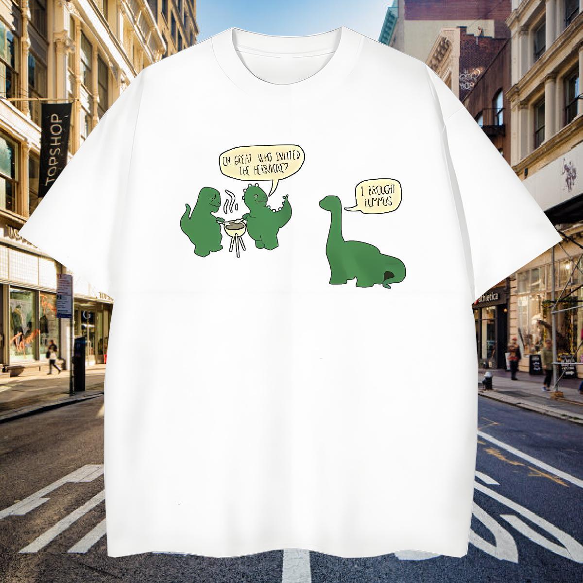 Man T Shirts 230g 100% Cotton dinosaur Spring Summer Crew Neck Oversized 3XL 4XL Tshirts Free Shipping Classic Tee Shirt