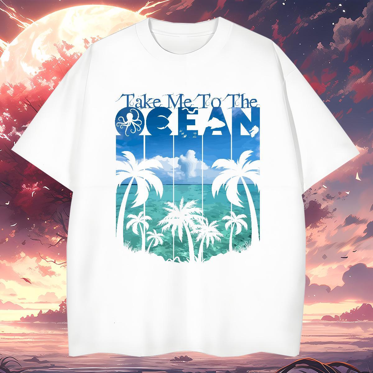 T Shirts Men 230g Cotton tree Anime Printing Street Round Neck Short Sleeve Plus Size Custom Men Clothes T-Shirt Stylist Cool Design Tops Shirt