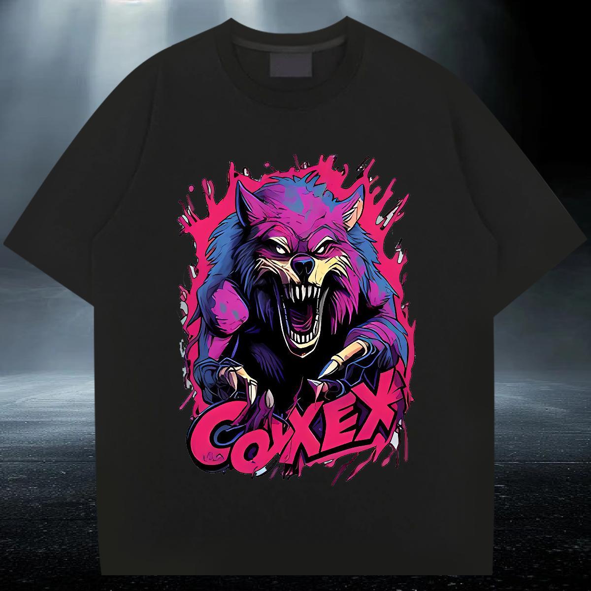 Brand Men Clothes T-Shirt 230g 100% Cotton Sports Casual wolf Custom Printing Crew Neck Breathable Fashion T Shirt For Man Polos