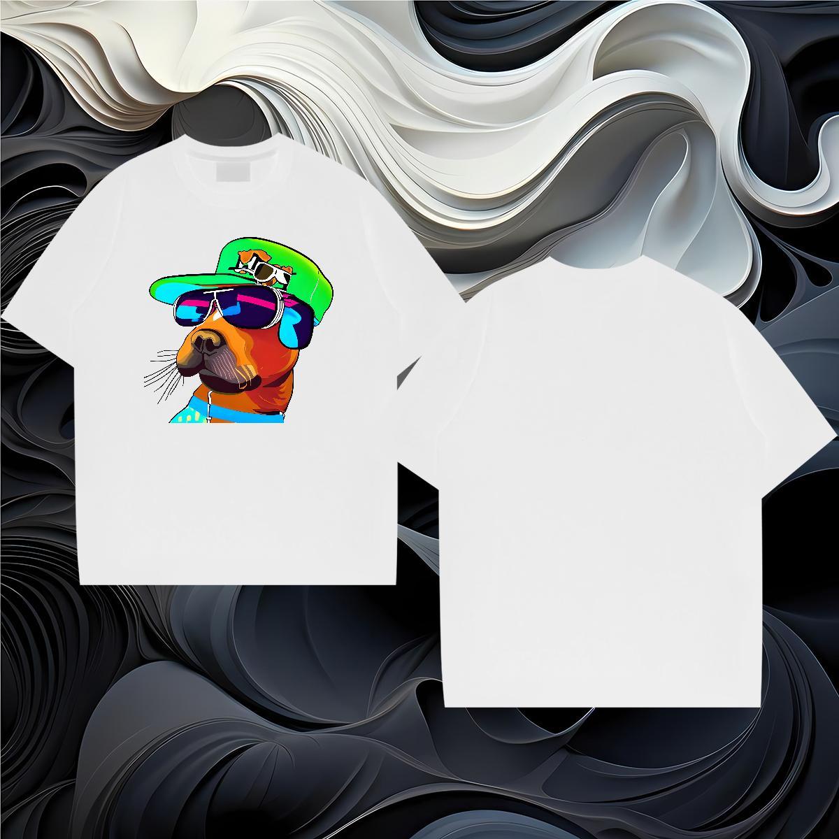 Free Shipping Mens T Shirts 100% Cotton 230g dog Summer Casual Tees Crew Neck Unisex Men Clothes T-Shirt Plus Size Custom