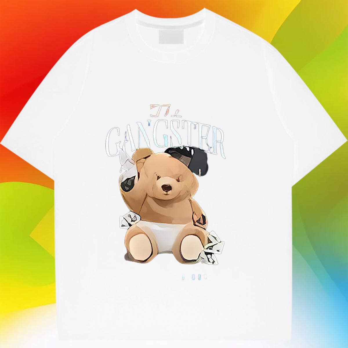 Comfortable T Shirts Women Breathable Short Sleeve Women Tshirts Skull bear Hip Hop Street 230g Cotton Designer Clothes Shirt