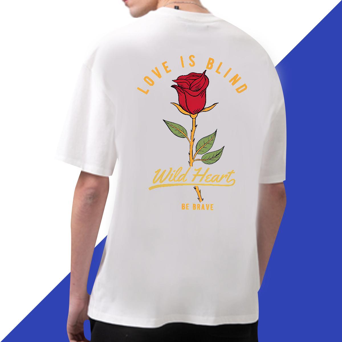 Free Shipping T Shirt For Man 230g Cotton flower Street wear Hip Hop Tshirts Breathable Crew Neck Designer Couples T Shirts Anime