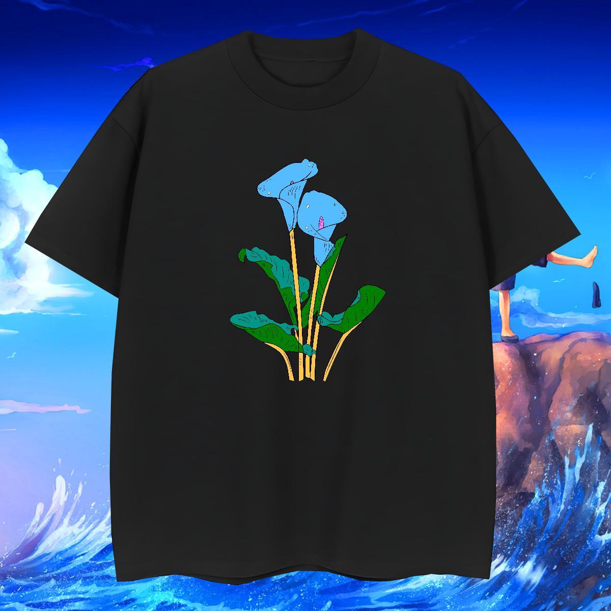 Designer Men Tops Tees 100% Cotton 230g Outdoor flower Floral Print Round Neck Short Sleeve Casual New Men T Shirts Tees Shirts