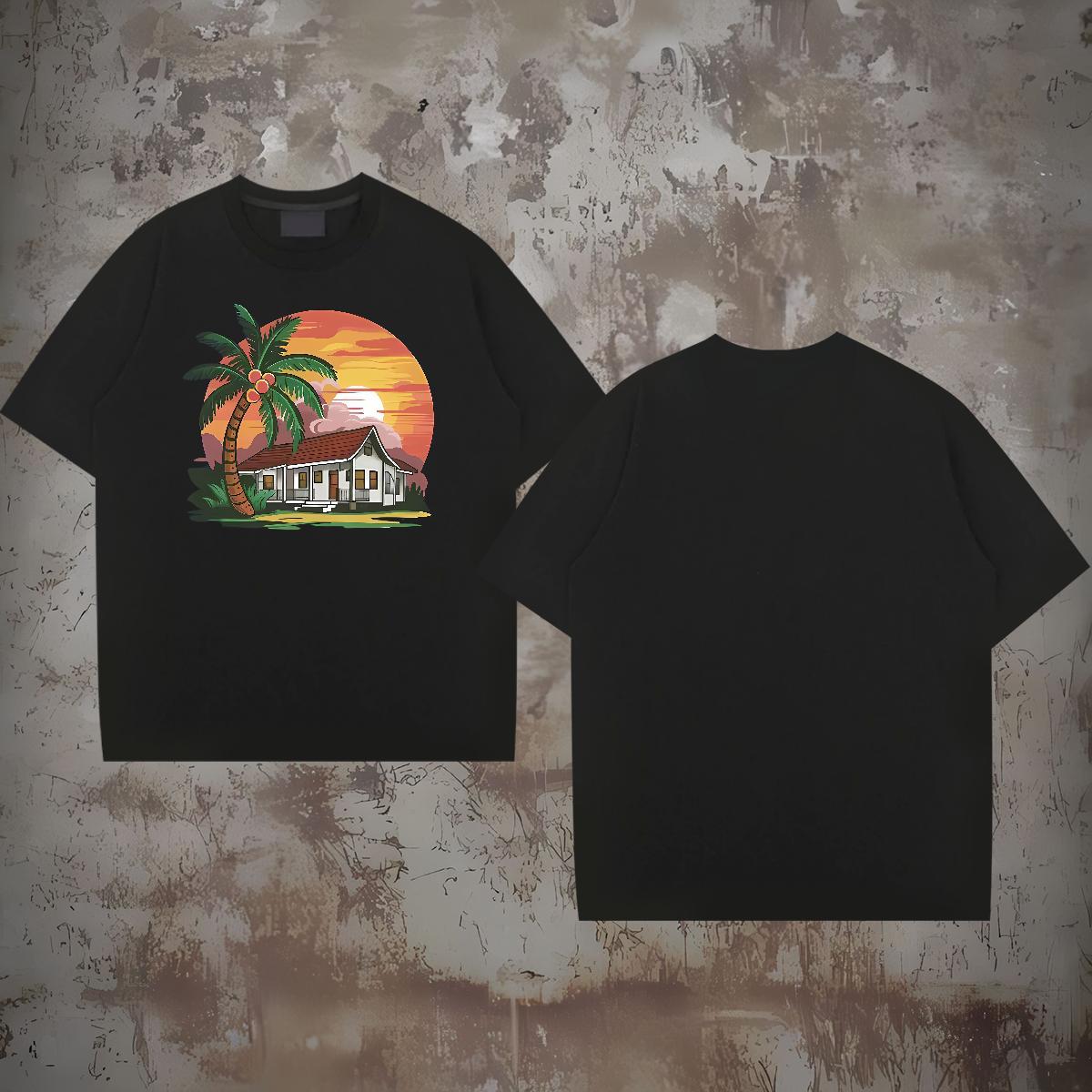 Men T Shirts 100% Cotton 230g tree Home Outdoor Crew Neck Custom Printed Mens Tshirts DIY Soft Tee Shirt