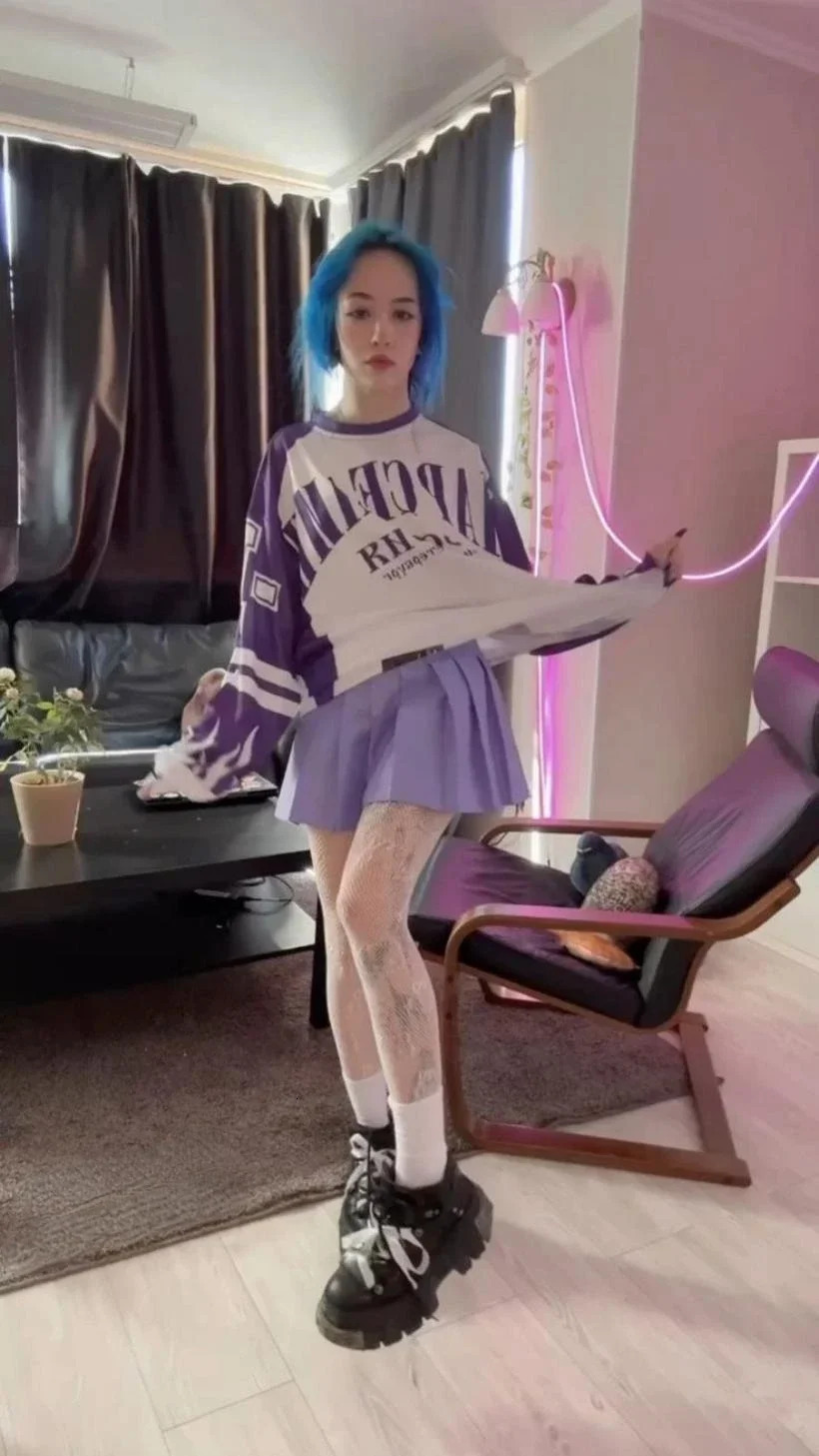 Y2K Gothic fashion hip-hop trend long sleeved hoodie T-shirt street wear casual loose baseball top aesthetic anime clothing 240806