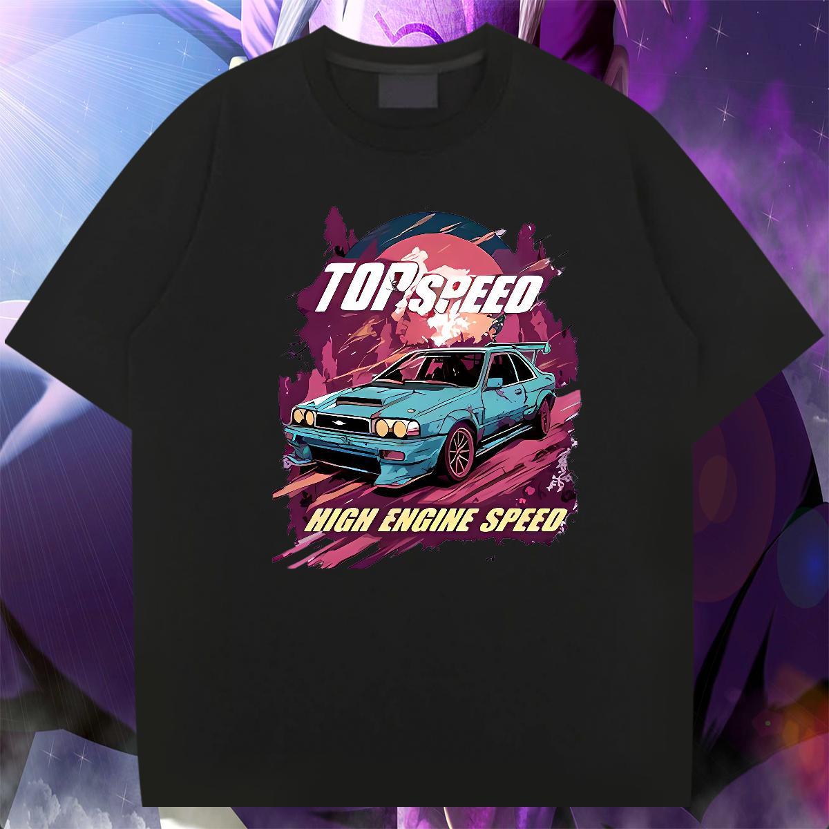 Loose Fit Tshirt for Man Woman 230g Cotton Home Outdoor car Plus Size Cartoon Breathable Crew Neck 2024 Summer T Shirt For Man Tees Shirts