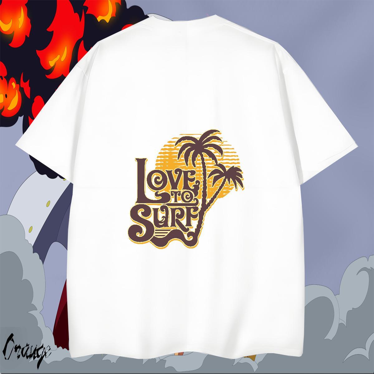 Wholesale Couples T Shirts 100% Cotton 230g High Street Hip Hop beach Customized Breathable Crew Neck Designer T-Shirts for Men Clothes