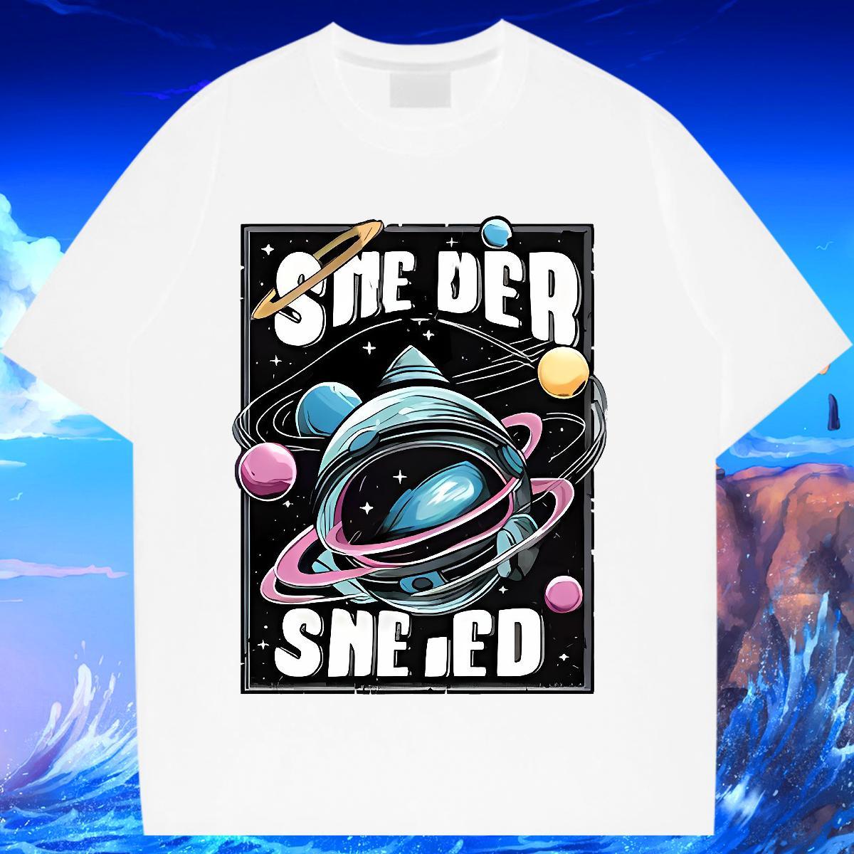 Female T Shirts Women Breathable Short Sleeve Unisex Tshirts Cartoon Printing L-4XL star Hip Hop 230g Pure Cotton 2024 DIY Top Tees