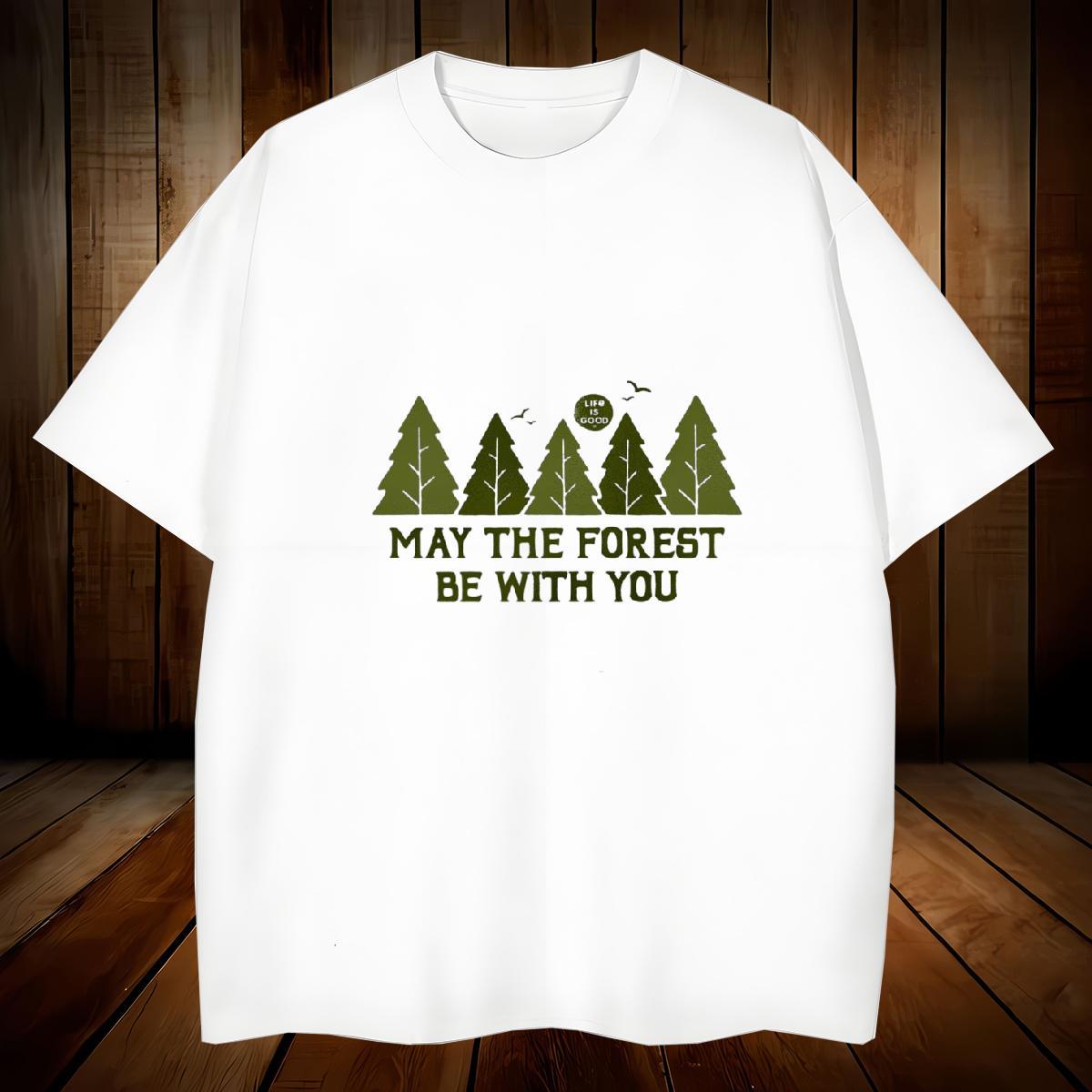 T-Shirts 230g Pure Cotton tree Sport Short Sleeve Soft Cartoon Print Men Tshirts Customized Brand Tops Shirt