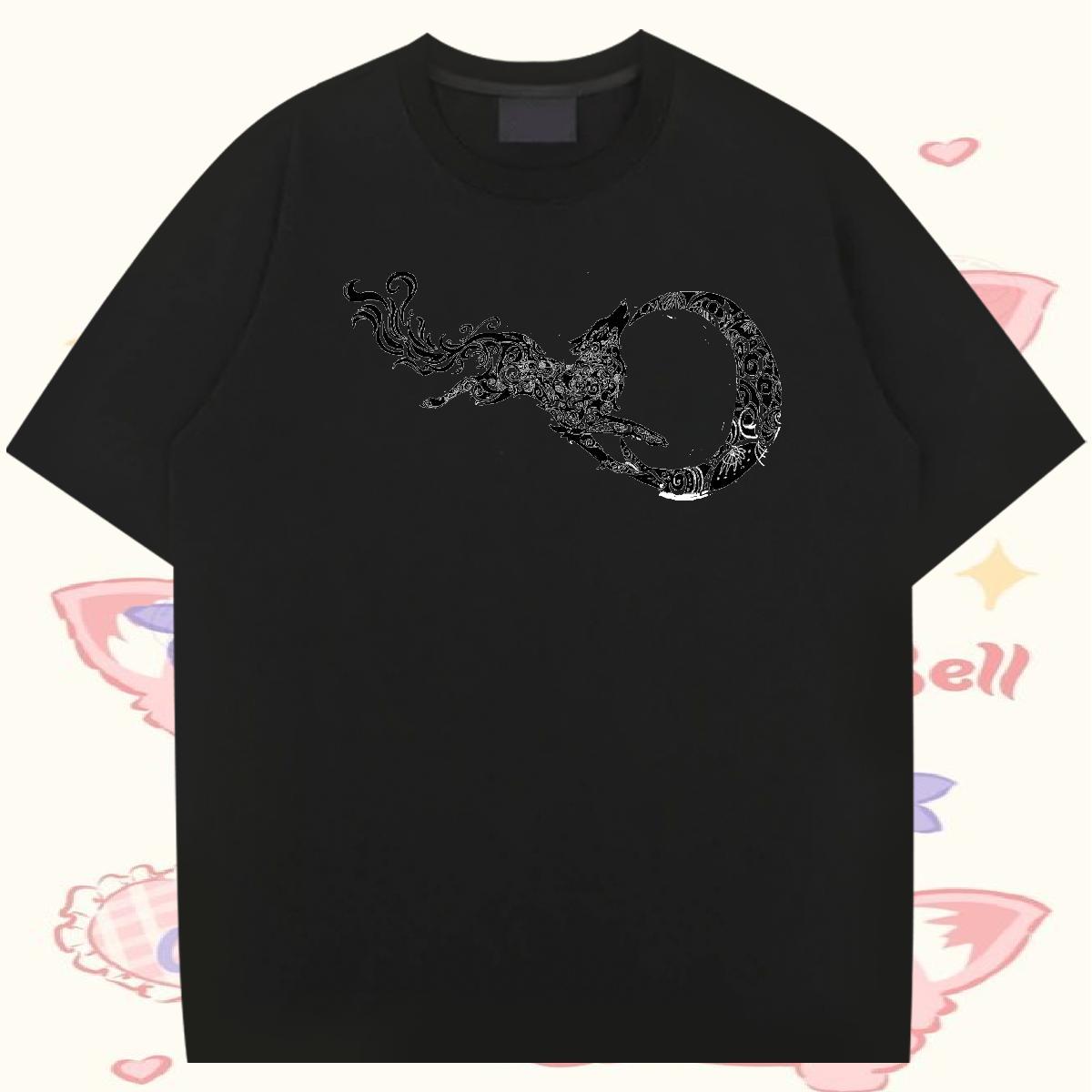 DIY Customized T Shirt For Man 230g Cotton wolf Hip Hop Street Top Tees Round Neck Short Sleeve Comfortable Men Tshirts DIY Printed