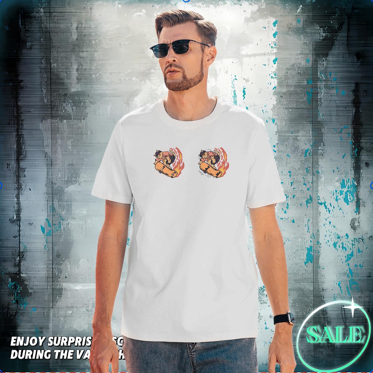 Designer T shirt 100% Cotton 230g cat Beach Tee Shirt Crew Neck Loose Fit Men Tops Tees Custom Printed