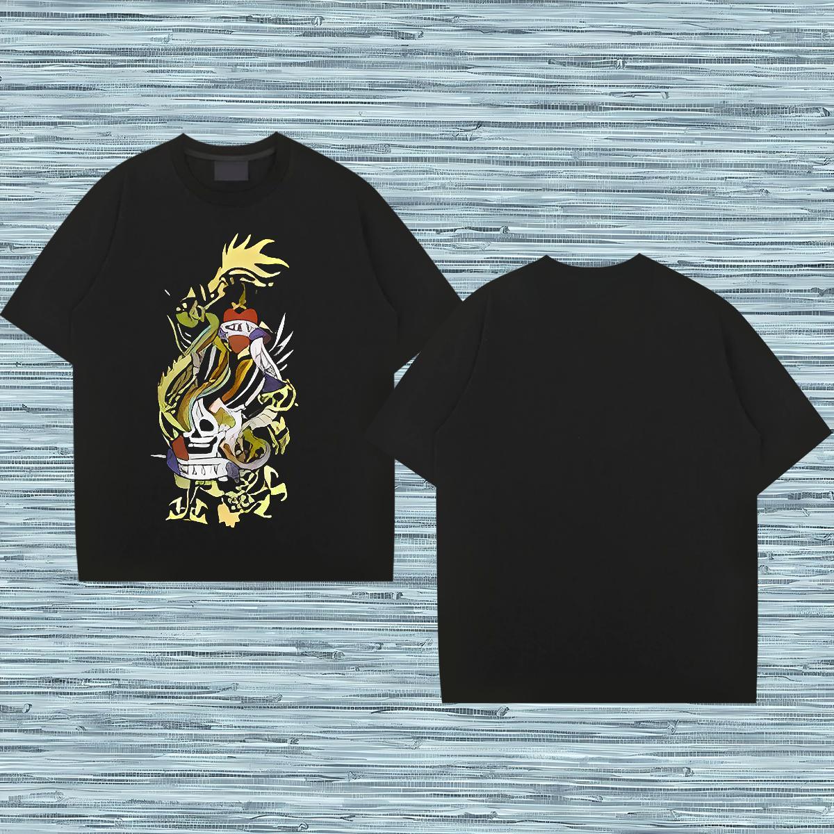 Men T Shirts 100% Cotton 230g halloween Street wear Hip Hop Breathable Crew Neck DIY Printed Men Tshirts 2024 Designer High Quality Tee Shirt