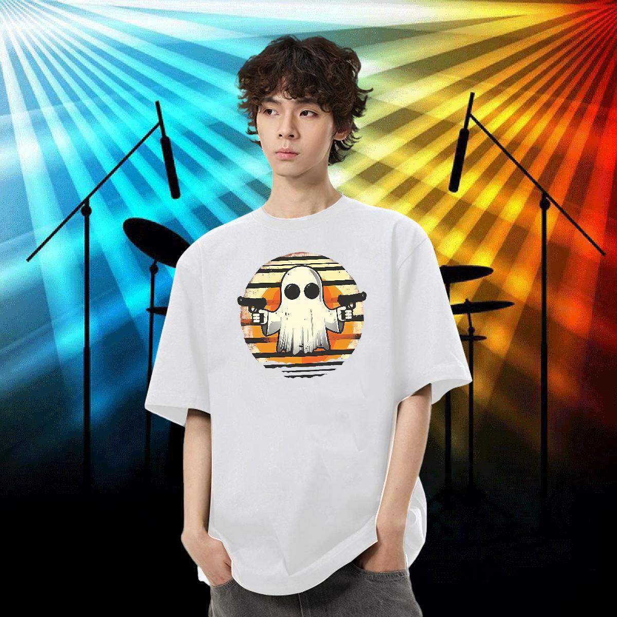 2024 Mens T Shirts 230g 100% Cotton pistol Street Wear Tee Shirt Short Sleeve Soft Loose Men Clothes T-Shirt Black Oversized