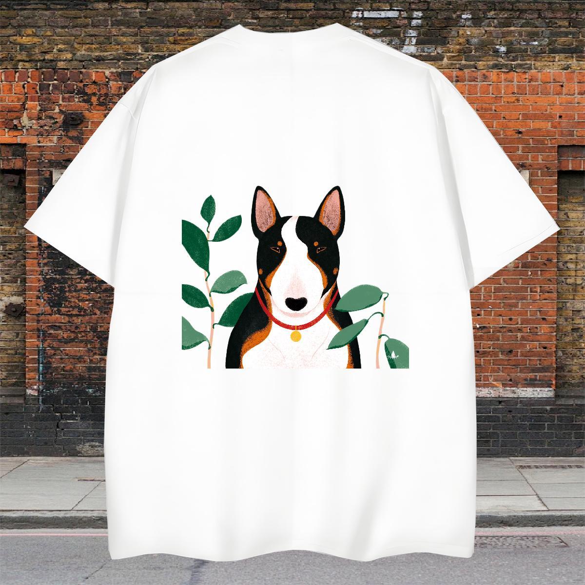 Cool Design Mens Tshirts 230g 100% Cotton dog T shirt Street wear Hip Hop Breathable Short Sleeve Custom Cartoon Wholesale Tee Shirt