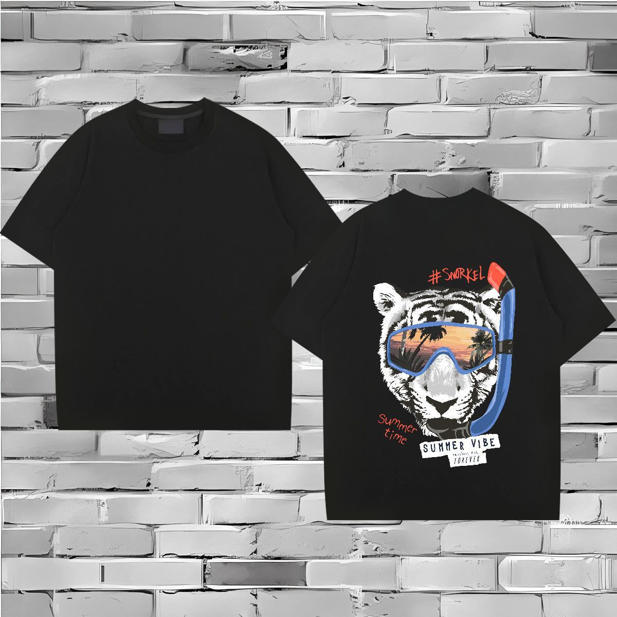 New Designer T-Shirts 230g Pure Cotton Outdoor Polos Short Sleeve Soft Loose Fit Tshirt for Man Woman Custom Big Size