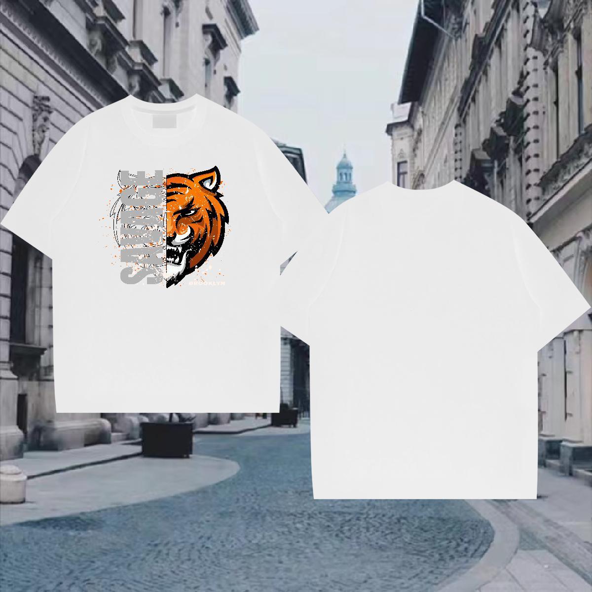 Mens T Shirts 100% Cotton 230g Casual Beach Breathable Custom Printing Men Tees 2024 Summer Soft Tops Shirt