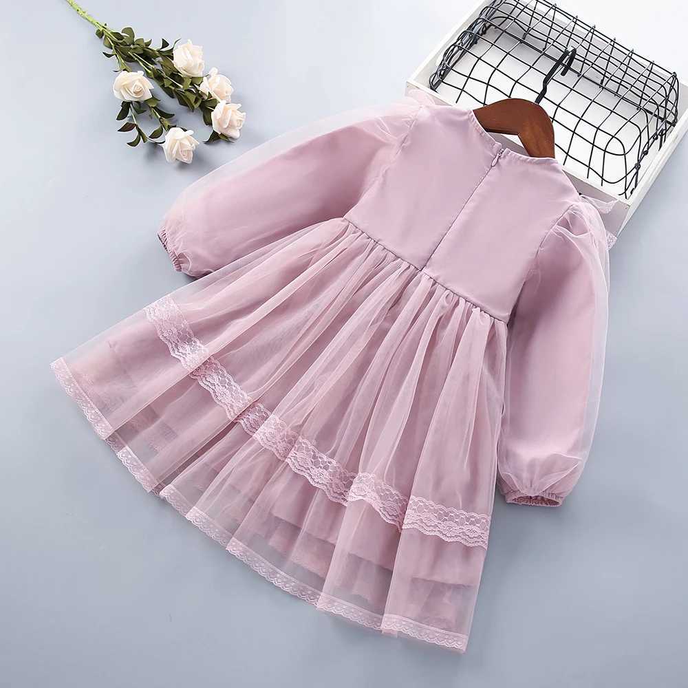 3-7 years of high-quality spring and summer cute lace and pleated childrens clothing girls birthday princess dressW240720