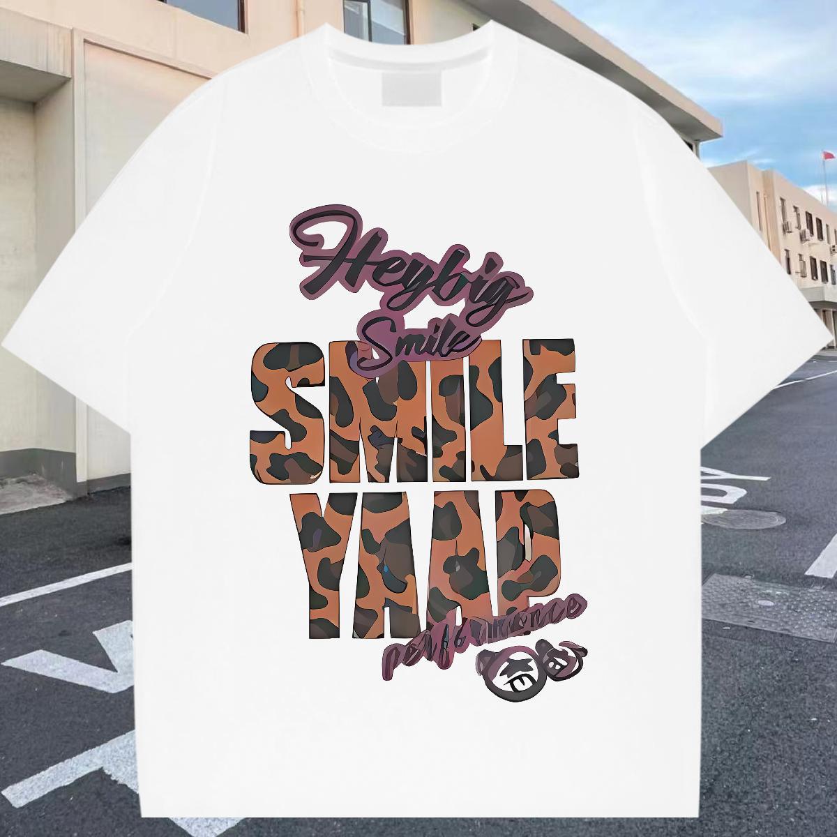 Free Shipping Men Tshirts 230g Pure Cotton Hip Hop Street letter Custom Print Oversized Breathable Crew Neck Customized Mens T Shirts Clothes