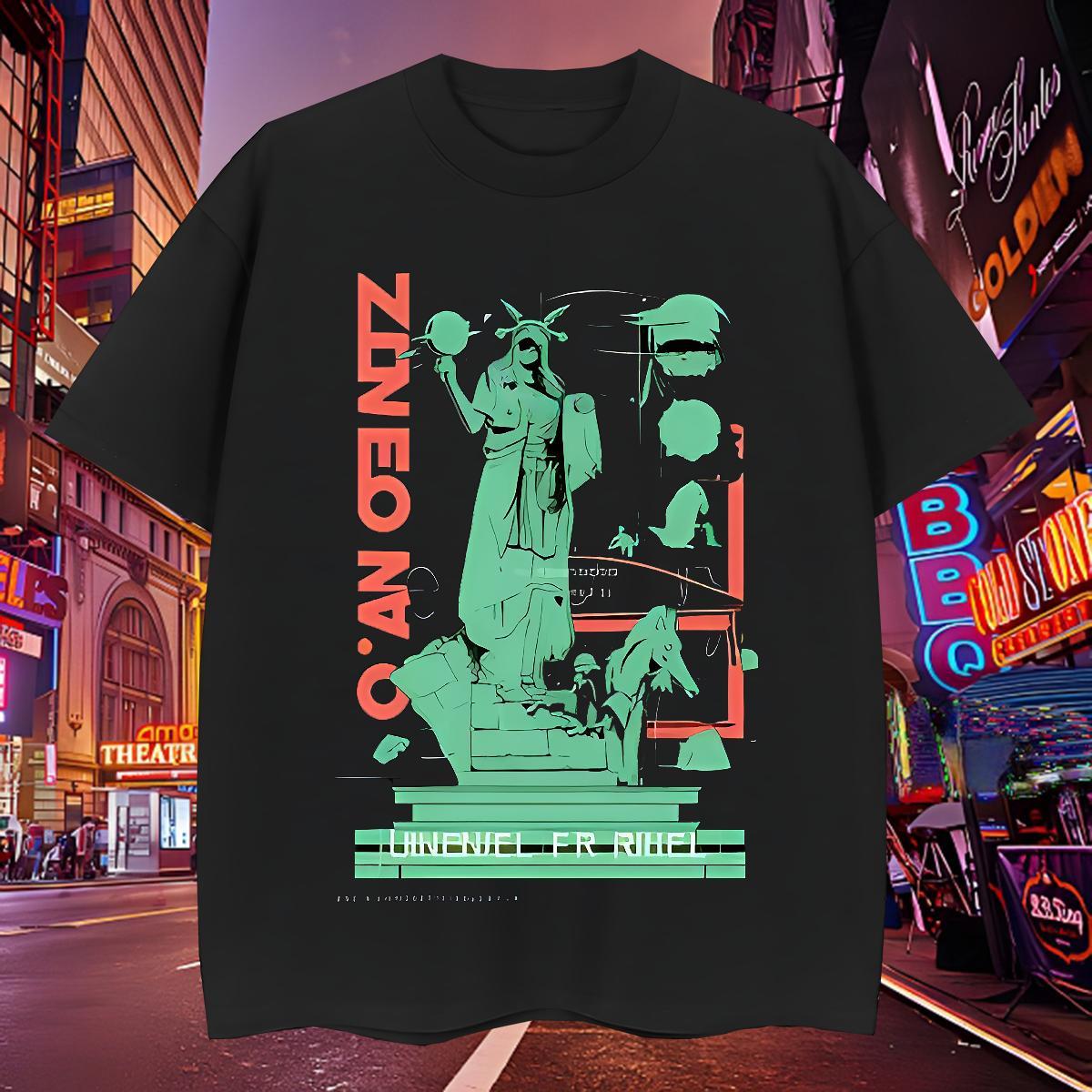 Unisex Tshirt for Man Woman 230g Pure Cotton the Statue of Liberty T shirt Outdoor Crew Neck Customized Classic Casual Tees