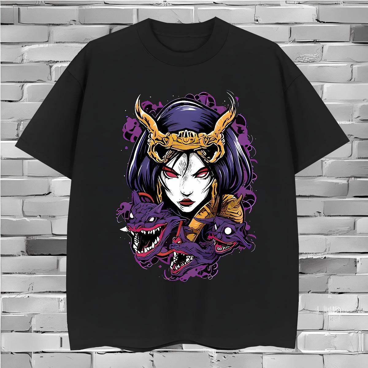 Man T Shirts 230g Cotton Terror Casual O Neck Short Sleeves DIY Printed Men Tshirts Wholesale High Quality Wear