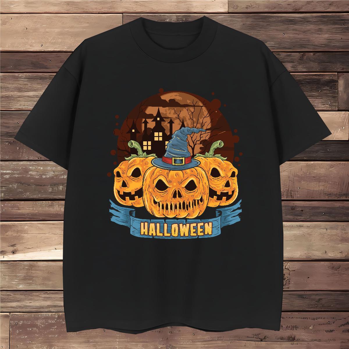 T shirt 230g 100% Cotton Halloween Spring Summer Breathable Short Sleeve Custom Printing Mens Tshirts Fashion Classic Tops Tees