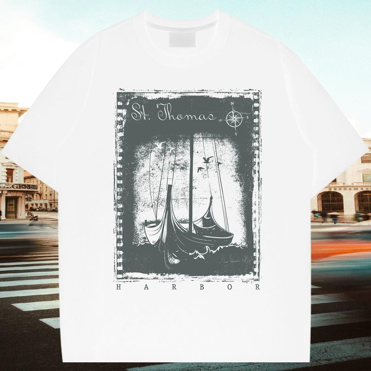 TOP Quality Men Tshirts 100% Cotton 230g Sport black and white Plus Size Cartoon Pure Cotton DIY T Shirt For Man Tee Shirt