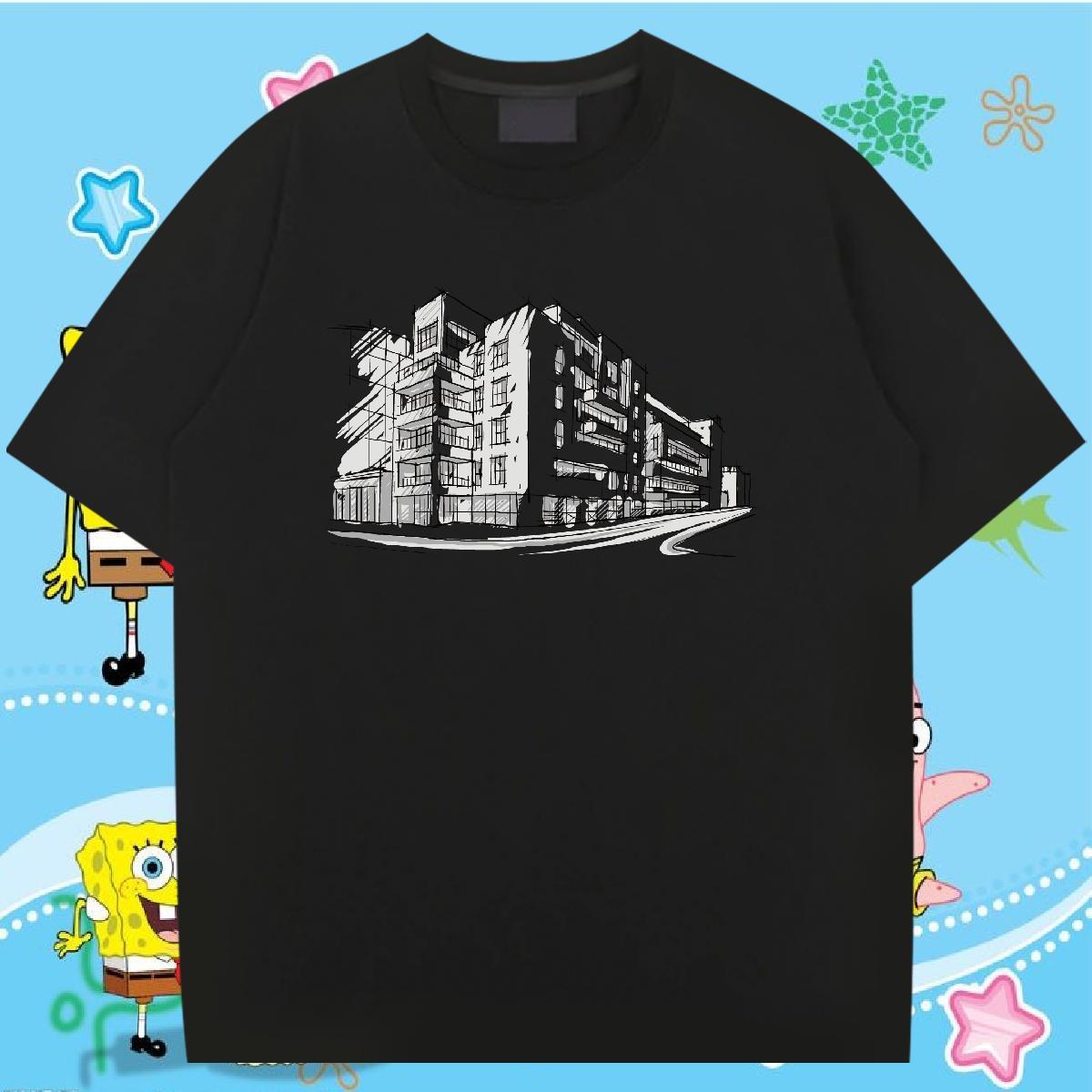 Stylist Men T Shirts 100% Cotton 230g House Street Wear Tees Shirts Breathable Short Sleeve Unisex Men Tops Tees Custom Print Oversized