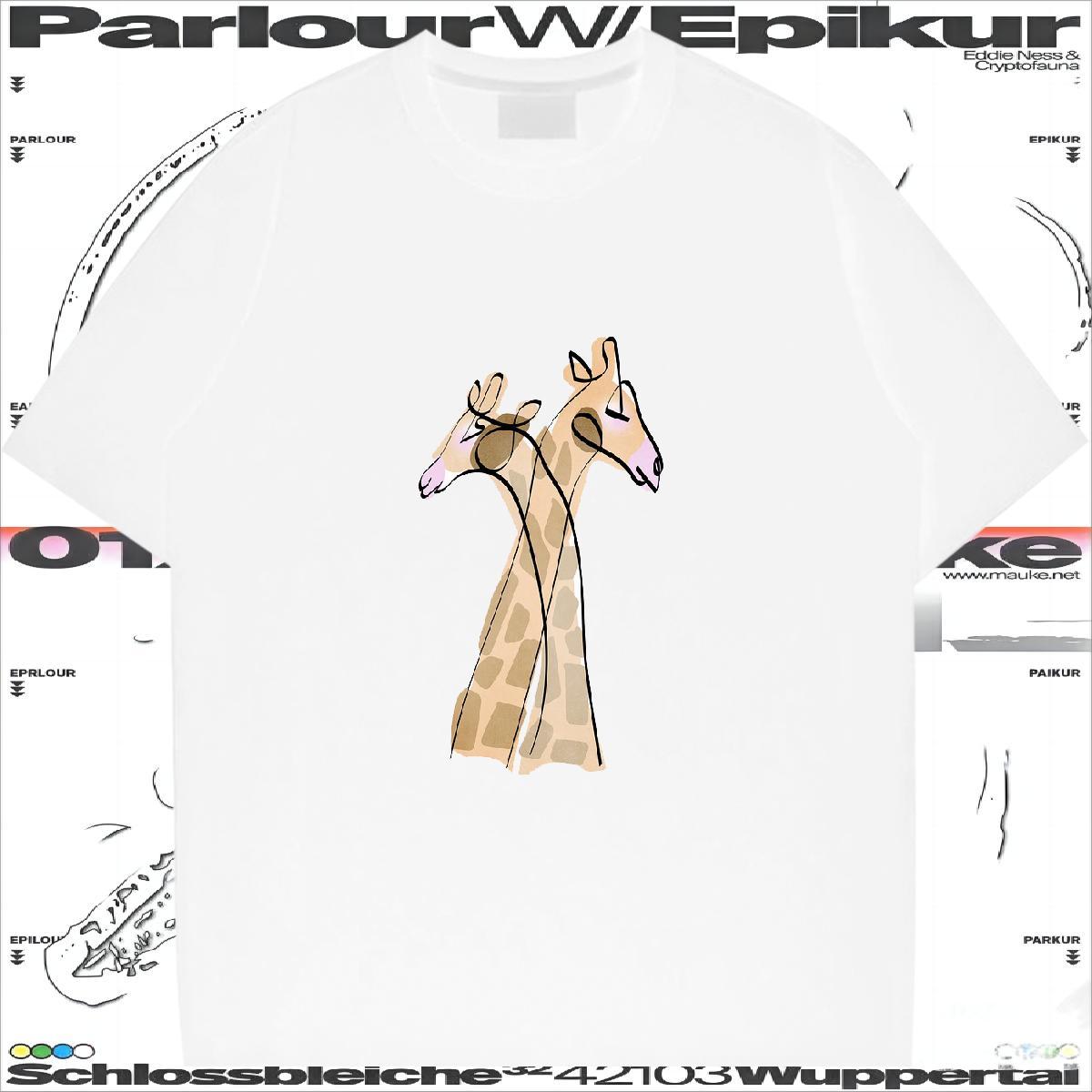 2024 Mens T Shirts 230g Pure Cotton Deer Casual Wear Breathable Crew Neck Soft Men Tees DIY Printed
