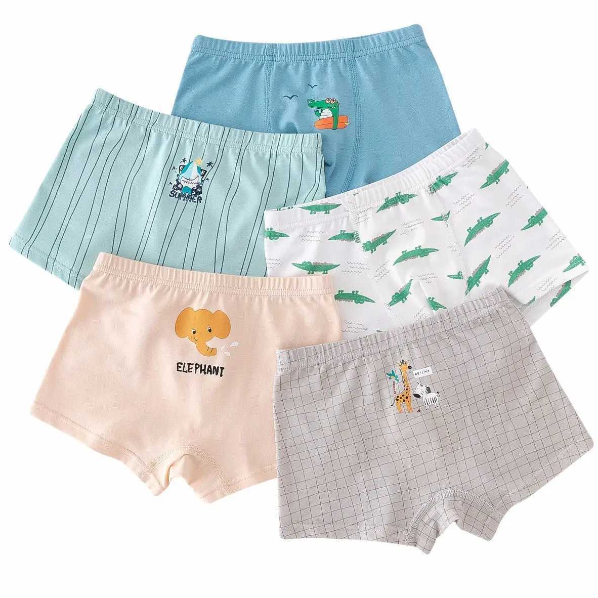 Childrens underwear cotton boys and teenagers boxer shorts 5 packsW240715