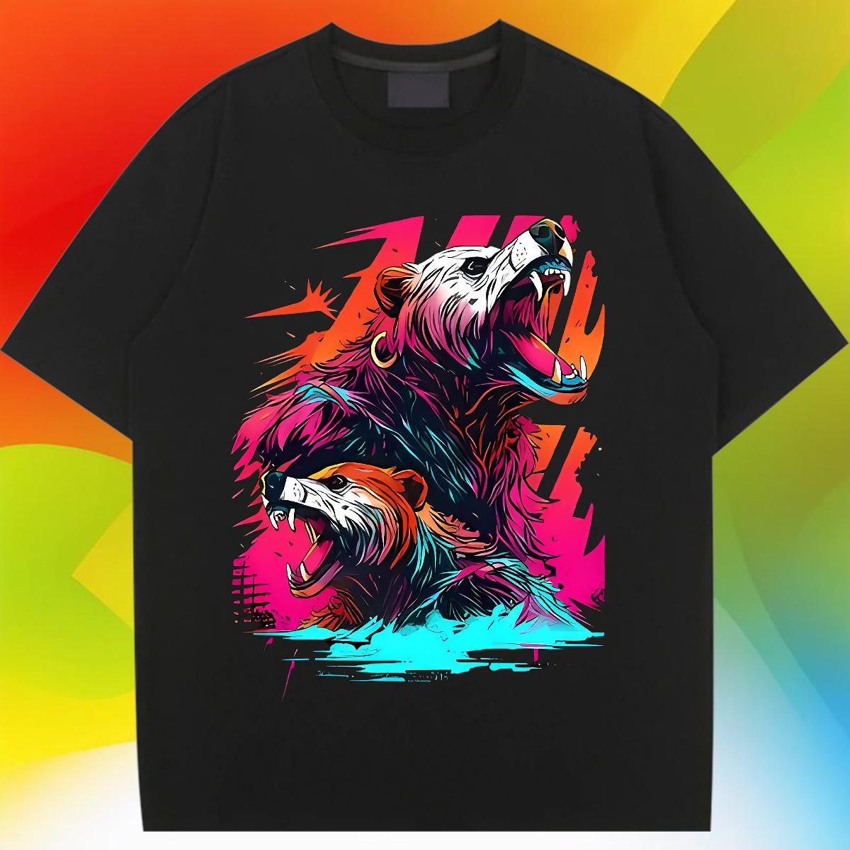 Wholesale T-Shirts for Women Breathable Crew Neck Woman Tshirt Cartoon Printing L-4XL Street Wear 230g Pure Cotton 2024 Casual Tops