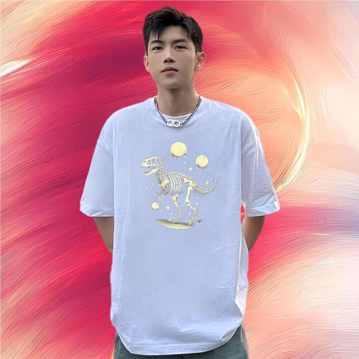 Fashion Casual Men T Shirts 230g Cotton halloween Street Clothings Short Sleeve Soft Cool Men Clothes T-Shirt Custom Big Size