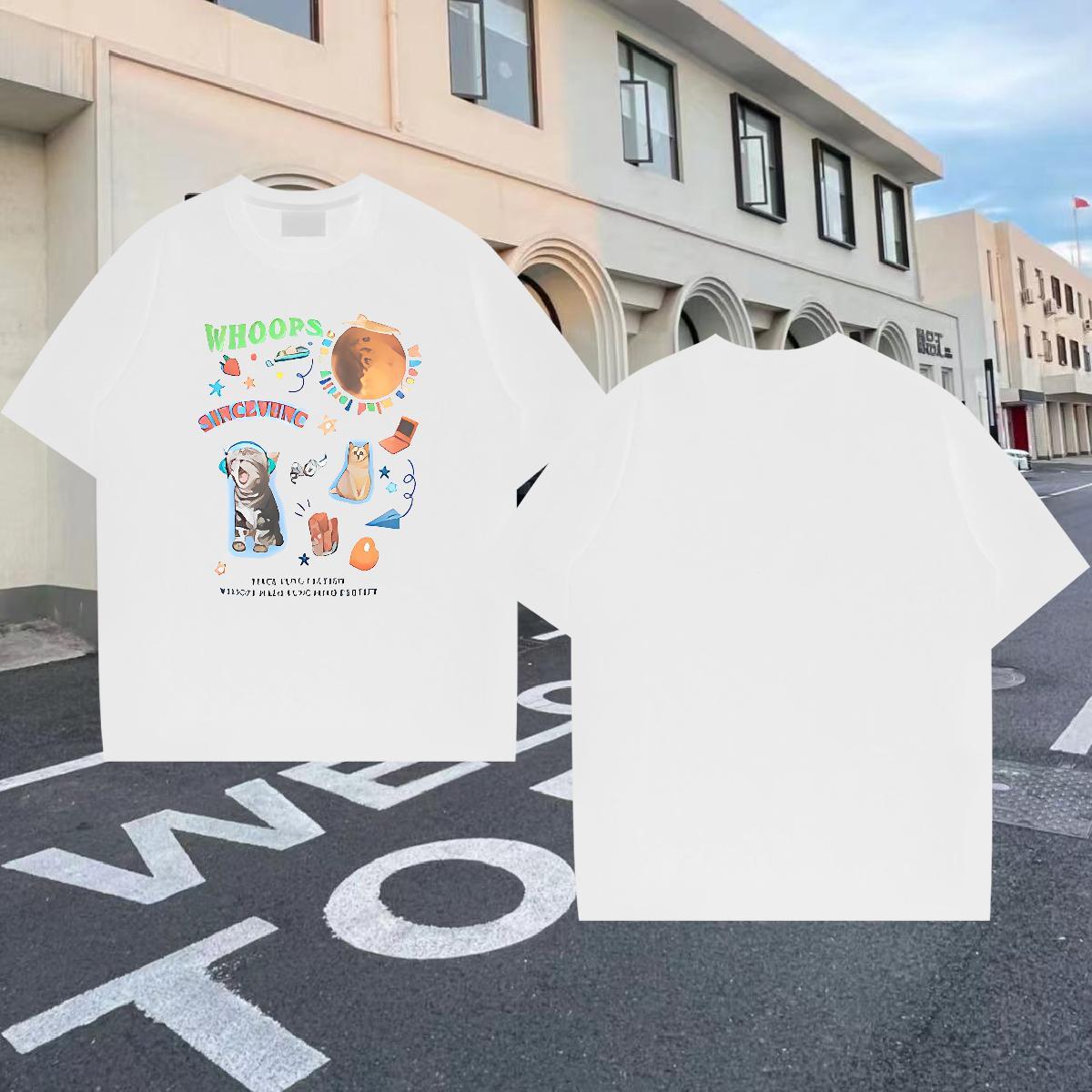Designer Fashion T Shirt For Man 230g 100% Cotton cute Sport Tee Shirt O-Neck Short Sleeve Comfortable Couples T Shirts Oversized 3XL 4XL