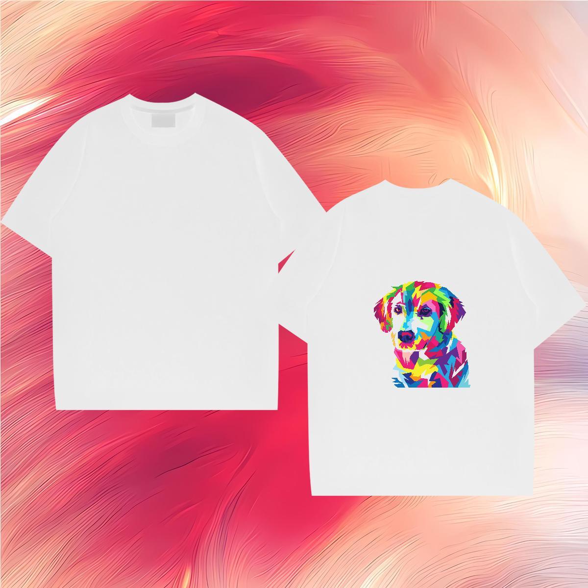 Designer Fashion T-Shirts 230g Cotton dog Casual Daily Wear Tops Shirt Crew Neck Breathable Soft Couples T Shirts Graphic