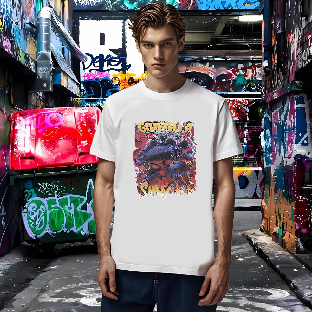 T shirt 230g Pure Cotton leopard Hip Hop Street Short Sleeve Soft Cartoon Printing L-4XL Couples T Shirts Stylist Comfortable Clothings