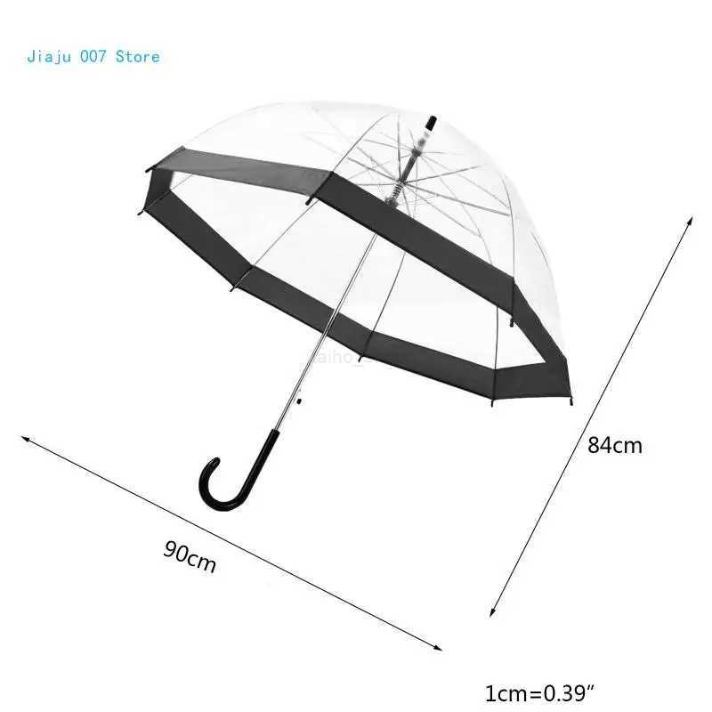 Transparent Umbrella for Creative Rain Women Girls Ladies Novelty Items Long Handle Umbrellas Rainproof Unbrellas C9GAXJ240806