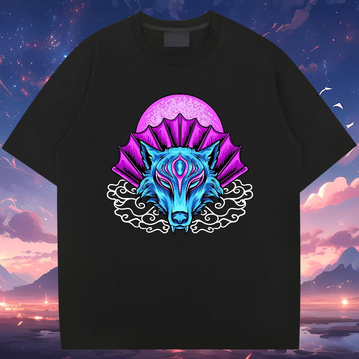 T Shirts Men 100% Cotton 230g wolf Street Casual Pure Cotton White Plus Size Men Tshirts New Designer Soft Top Tees