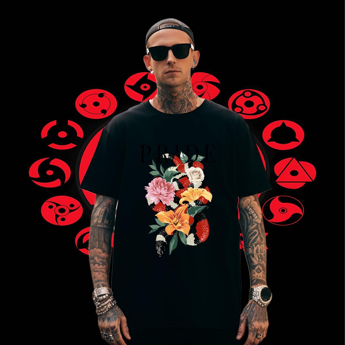 Unisex Men Tshirts 100% Cotton 230g Casual snake Anime Print Breathable 2024 Designer Mens T Shirts Polos