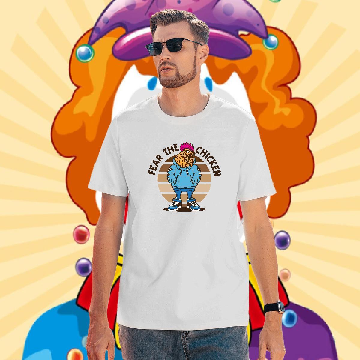 DIY T Shirt For Man 100% Cotton 230g chicken Sport Tshirts Pure Cotton Wholesale Couples T Shirts Floral Print