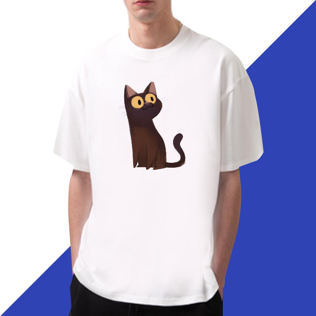 New T-Shirts 230g 100% Cotton cute Spring Summer Clothes Pure Cotton Cool Men Tees DIY
