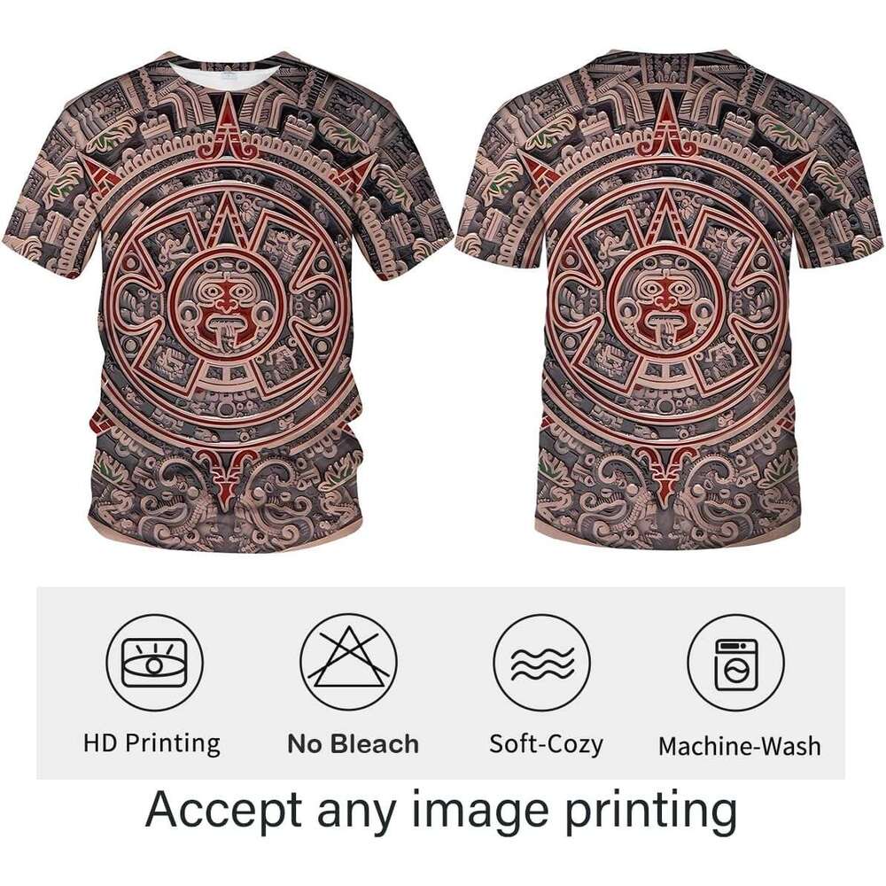 T shirt Mens Funny T Mayan Aztec Theme Tee Shirt shirts tshirt graphic tee Casual tops summer clothes Short sleeve Free shipping