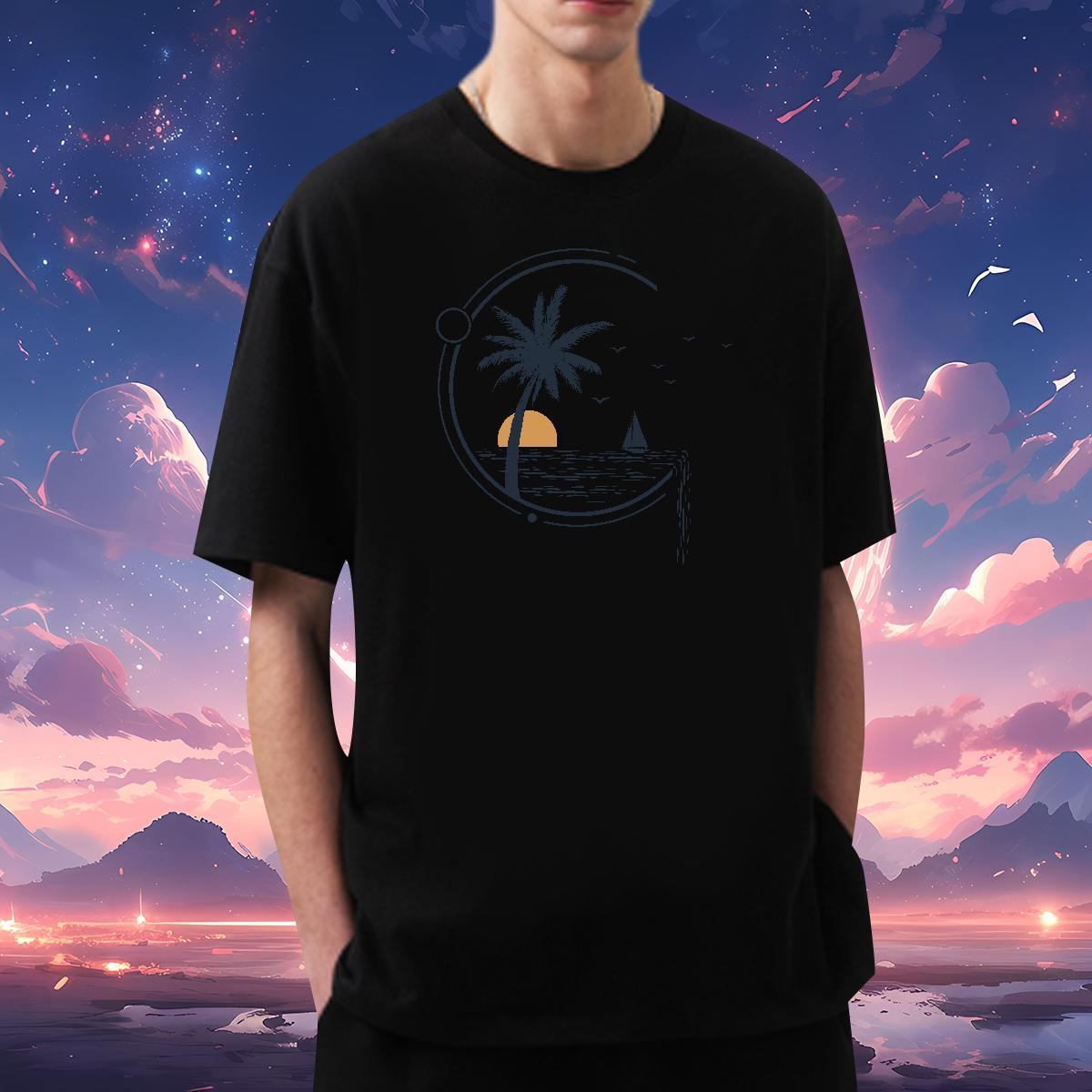 Man T Shirts 230g Cotton tree Hip Hop Pure Cotton DIY Printed Men Clothes T-Shirt Stylist Free Shipping Clothings