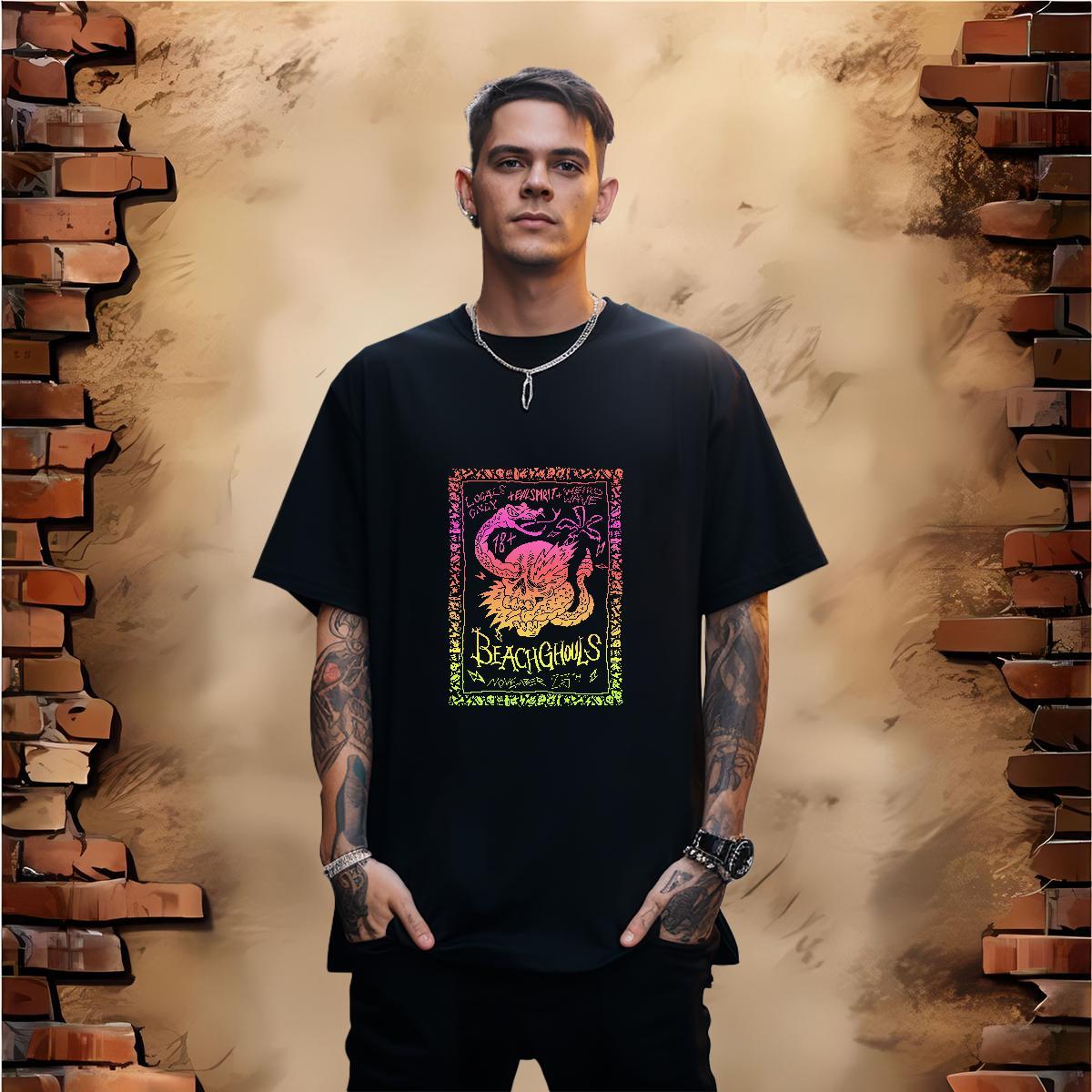 T-Shirts 100% Cotton 230g snake Casual Short Sleeve Soft Custom Cartoon Men Tops Tees DIY Customized TOP Quality Clothings