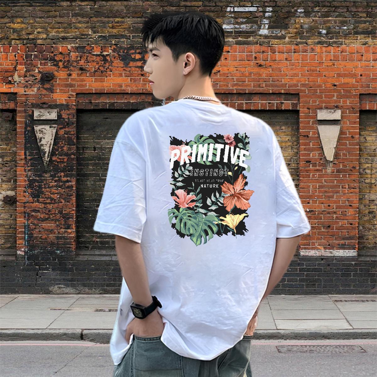2024 Designer T Shirts Men 100% Cotton 230g flower Daily Wear Clothes Short Sleeve O-Neck Brand Men Clothes T-Shirt Skull